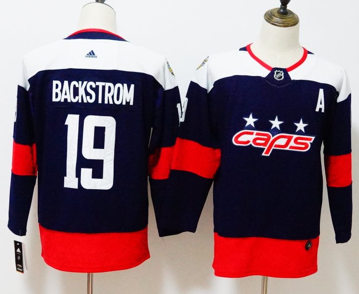 NHL Capitals 19 Nicklas Backstrom Navy 2018 Stadium Series Adidas Women Jersey