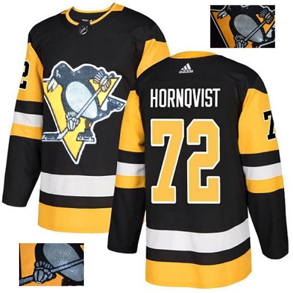 NHL Penguins 72 Patric Hornqvist Black Glittery Edition Adidas Men Jersey