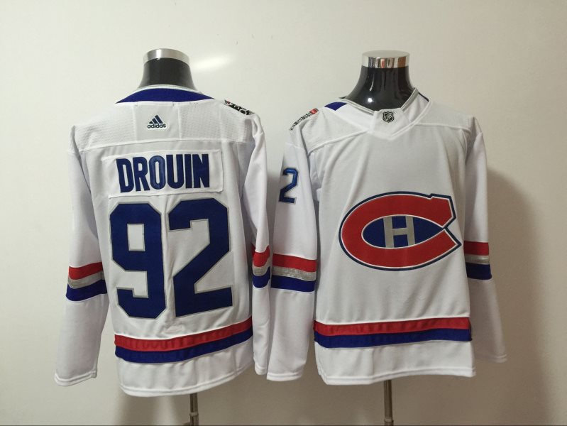 NHL Canadiens 92 Jonathan Drouin White 100 Classic Adidas Men Jersey