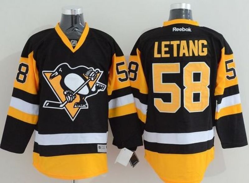 NHL Penguins 58 Kris Letang Black Alternate Men Jersey