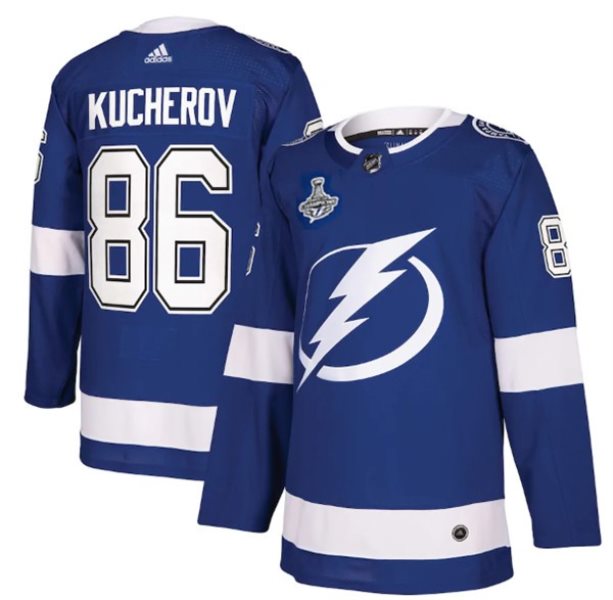 NHL Lightning 86 Nikita Kucherov 2021 Stanley Cup Champions Adidas Men Jersey