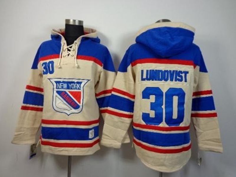 NHL Rangers 30 Henrik Lundqvist Cream Men Sweatshirt