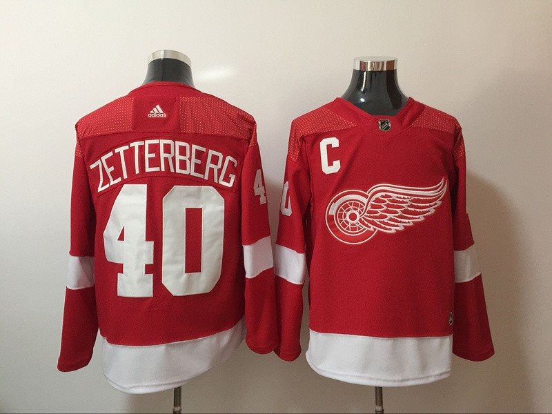 NHL Red Wings 40 Henrik Zetterberg Red Adidas Men Jersey