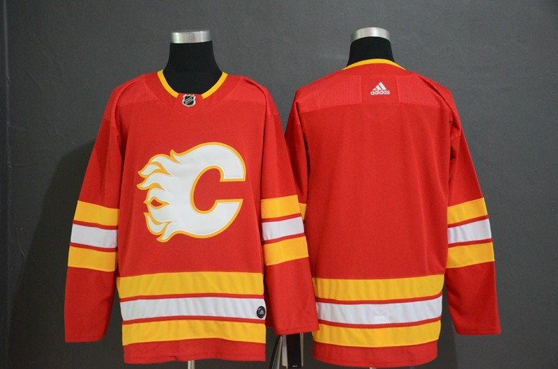 NHL Flames Blank Red Alternate Adidas Men Jersey