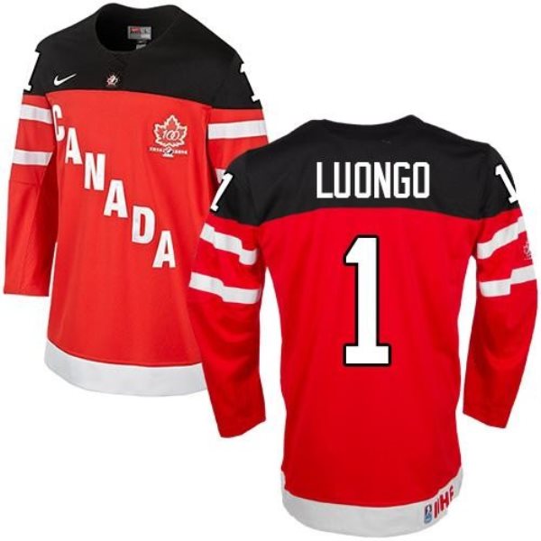 Olympic CA. 1 Roberto Luongo Red 100th Anniversary Stitched NHL Jersey