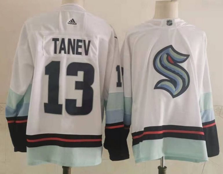 NHL Seattle Kraken 13 TANEV White Adidas Men Jersey