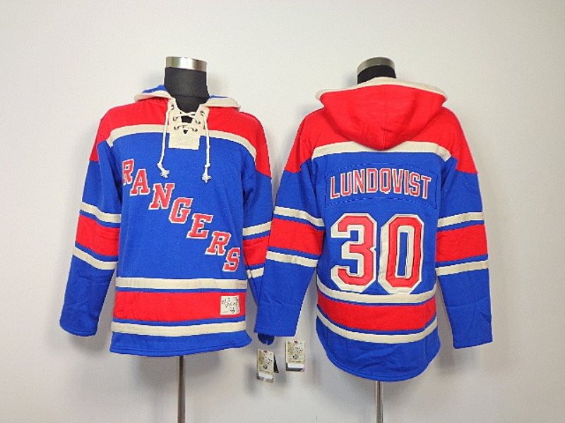 NHL Rangers 30 Henrik Lundqvist Blue Men Sweatshirt