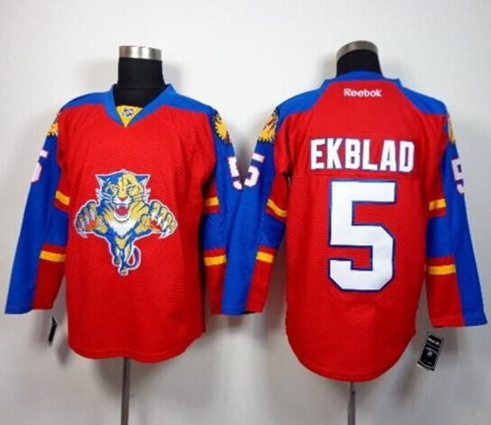 NHL Panthers 5 Aaron Ekblad Red Home Men Jersey