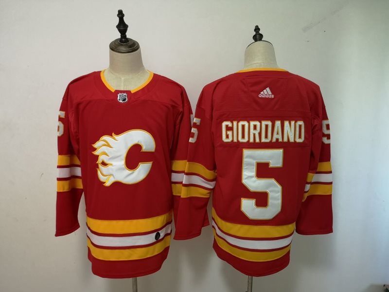 NHL Flames 5 Mark Giordano Red Third Adidas Men Jersey