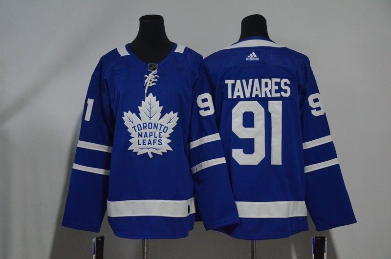 NHL Maple Leafs 91 John Tavares Adidas Blue Youth Jersey