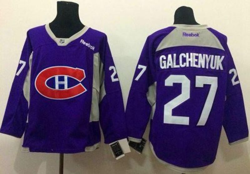 NHL Canadiens 27 Alex Galchenyuk Purple Practice Men Jersey