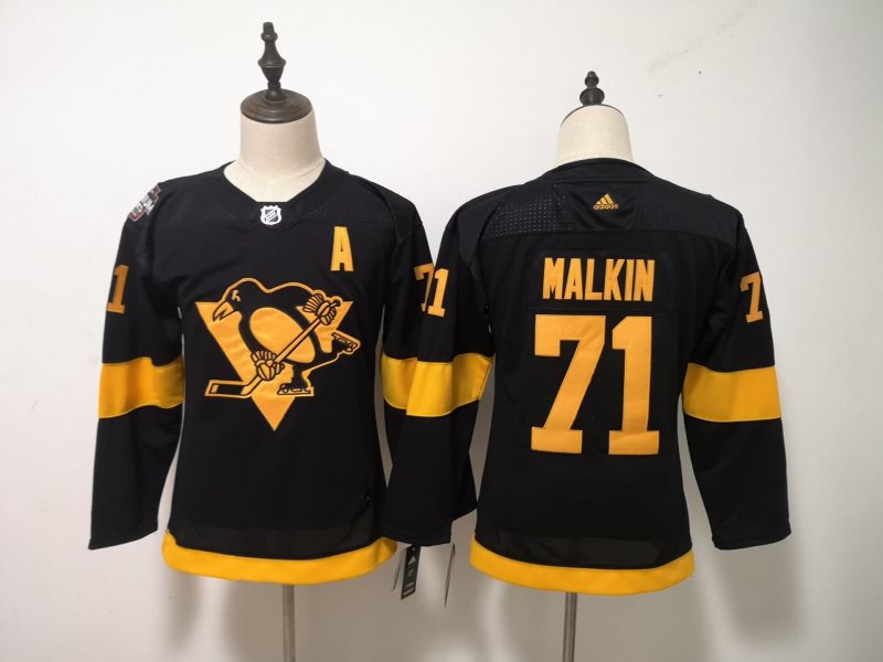 NHL Penguins 71 Evgeni Malkin 2019 Stadium Series Black Adidas Women Jersey