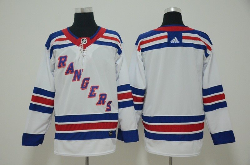 NHL Rangers Blank White Adidas Men Jersey