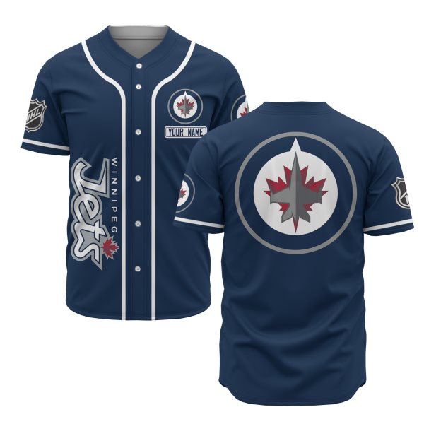 NHL Winnipeg Jets Blue Baseball Customized Jersey