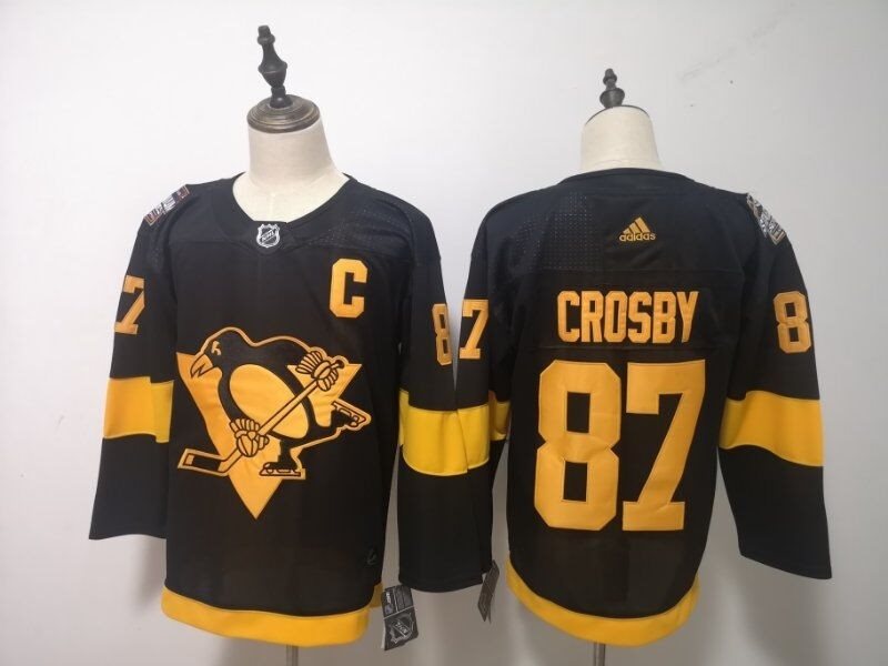 NHL Penguins 87 Sidney Crosby 2019 Stadium Series Black Adidas Men Jersey