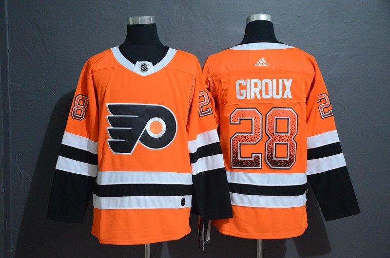 NHL Flyers 28 Claude Giroux Orange Drift Fashion Adidas Men Jersey