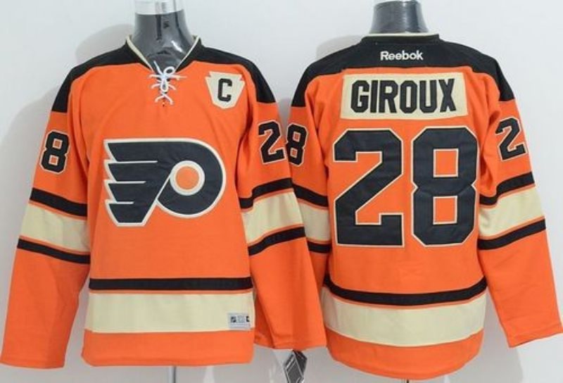 NHL Flyers 28 Claude Giroux Orange Alternate Men Jersey
