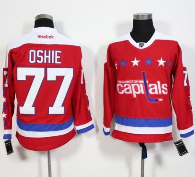 NHL Capitals 77 T.J Oshie Red Alternate Men Jersey