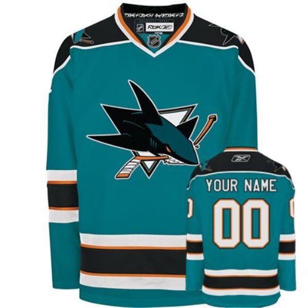 NHL Sharks Blue Customized Men Jersey
