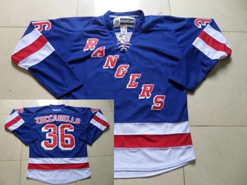 NHL Rangers 36 Mats Zuccarello Blue Home Reebok Men Jersey