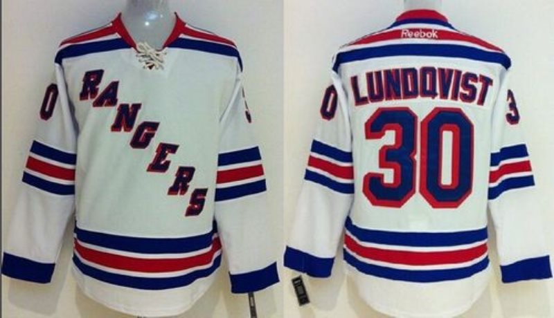 NHL Rangers 30 Henrik Lundqvist White Youth Jersey