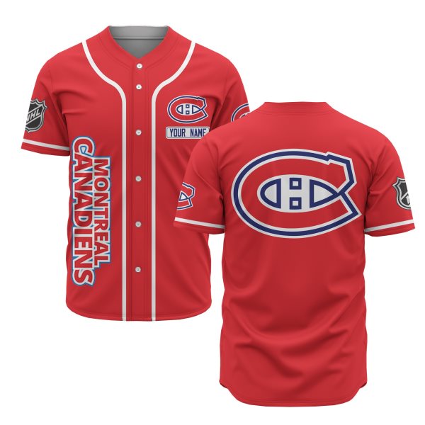 NHL Montrea canadiens Red Baseball Customized Jersey