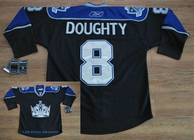 NHL Kings 8 Drew Doughty Black Third Men Jersey