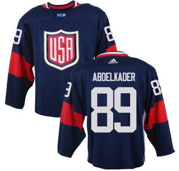 Team USA #89 Justin Abdelkader Navy Blue 2016 World Cup Stitched NHL Jersey