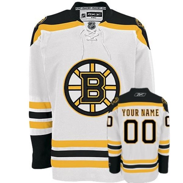 NHL Bruins White Customized Men Jersey
