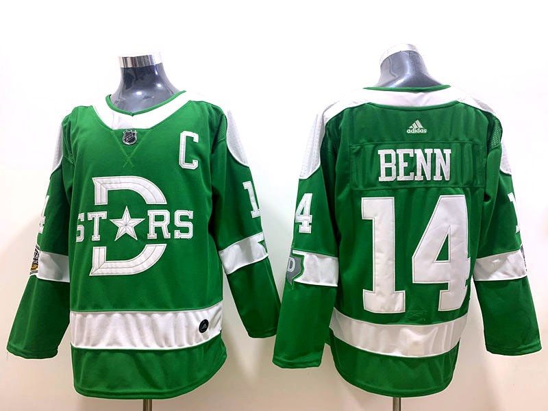 NHL Stars 14 Jamie Benn Green 2020 Winter Classic Adidas Men Jersey