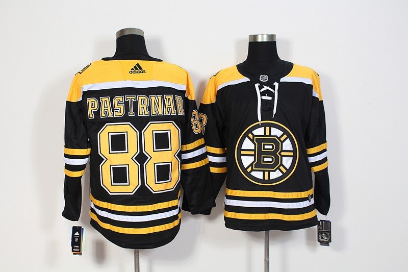 NHL Bruins 88 David Pastrnak Black Adidas Men Jersey