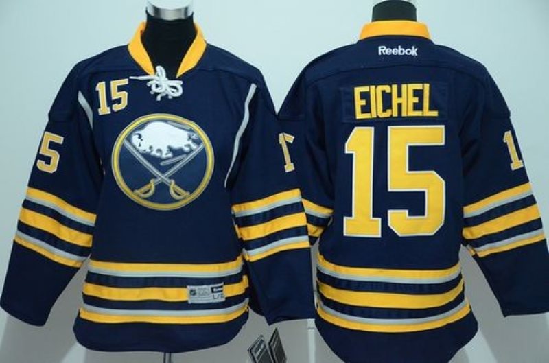 NHL Sabres 15 Jack Eichel Navy Blue Youth Jersey