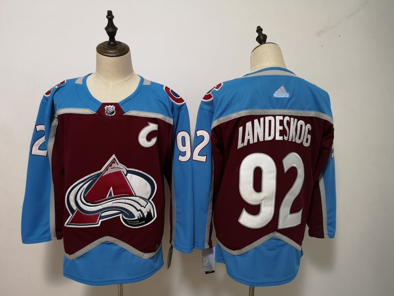 NHL Avalanche 92 Gabriel Landeskog Burgundy Adidas Men Jersey
