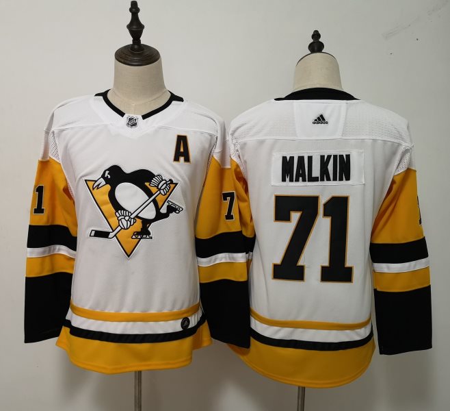 NHL Penguins 71 Evgeni Malkin White Adidas Youth Jersey
