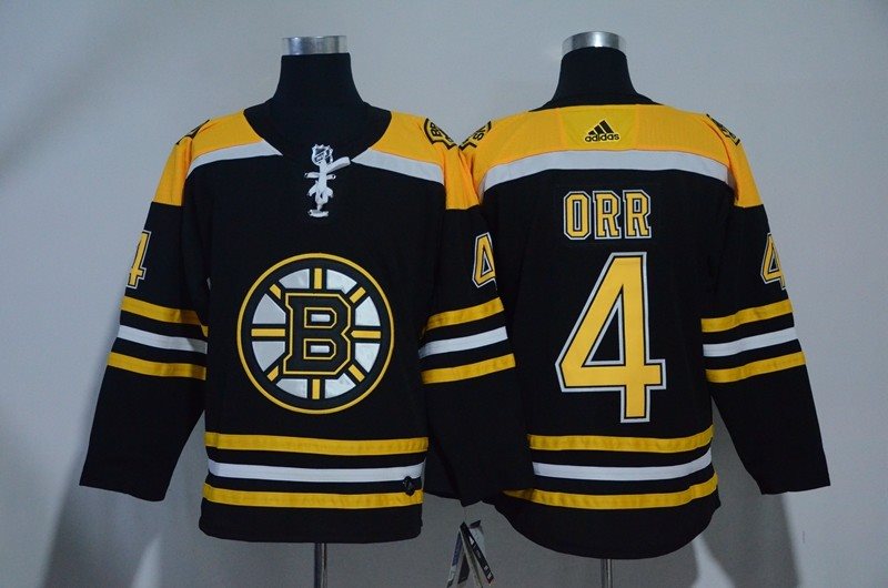 NHL Bruins 4 Bobby Orr Black Adidas Men Jersey