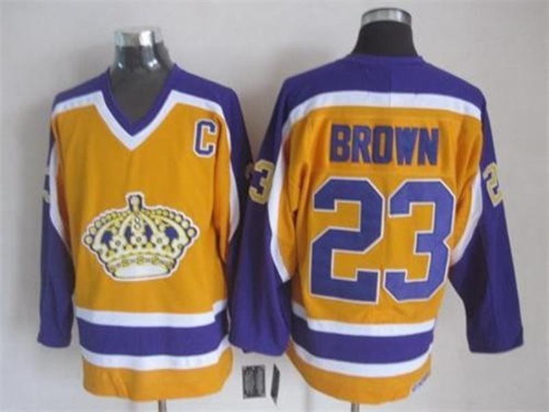 NHL Kings 23 Dustin Brown Yellow Men Jersey