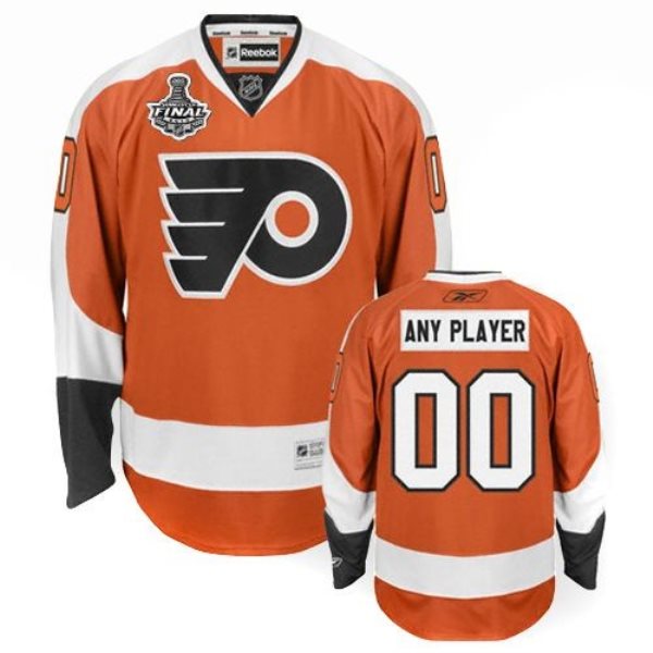 NHL Flyers Orange Stanley Cup Finals Patch Customized Men Jersey