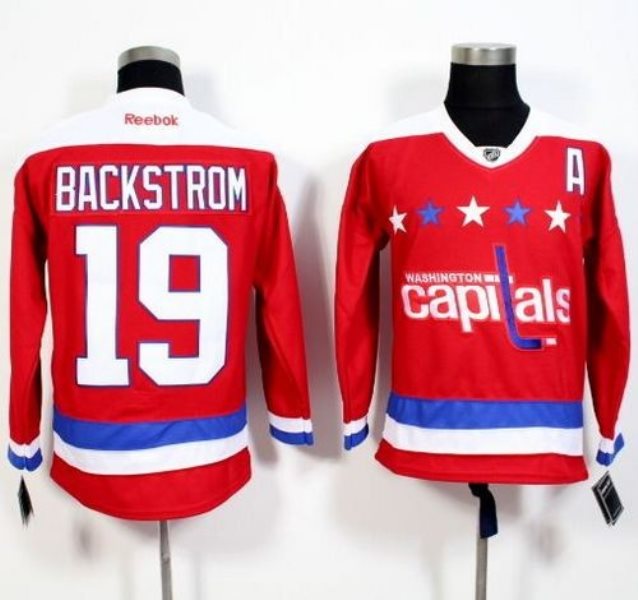 NHL Capitals 19 Nicklas Backstrom Red Alternate A Patch Men Jersey