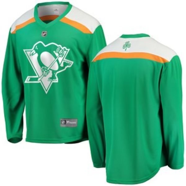 NHL Penguins Green 2019 St. Patrick's Day Adidas Men Jersey