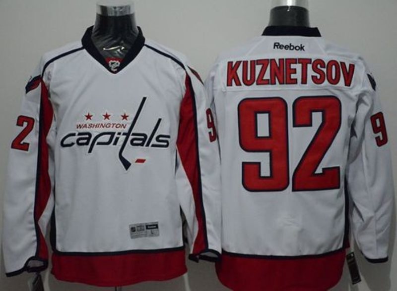 NHL Capitals 92 Evgeny Kuznetsov White Men Jersey