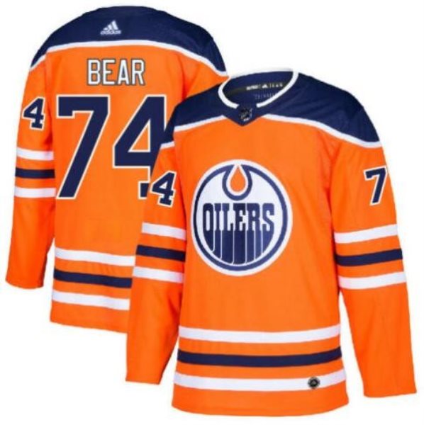 NHL Oilers 74 Ethan Bear Orange Adidas Men Jersey