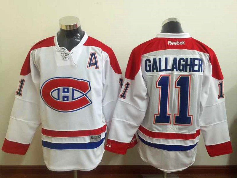 NHL Canadiens 11 Brendan Gallagher White A Patch Reebok Men Jersey