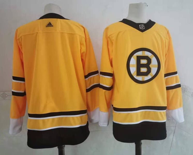 NHL Bruins Blank Yellow 2020 New Adidas Men Jersey