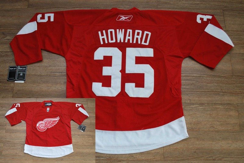 NHL Red Wings 35 Hdward Red Men Jersey