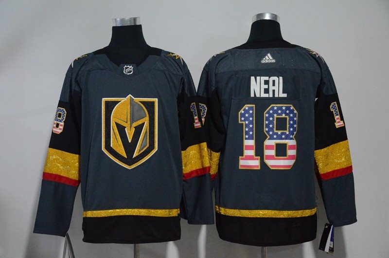 NHL Vegas Golden Knights 18 James Neal Gray USA Flag Adidas Men Jersey