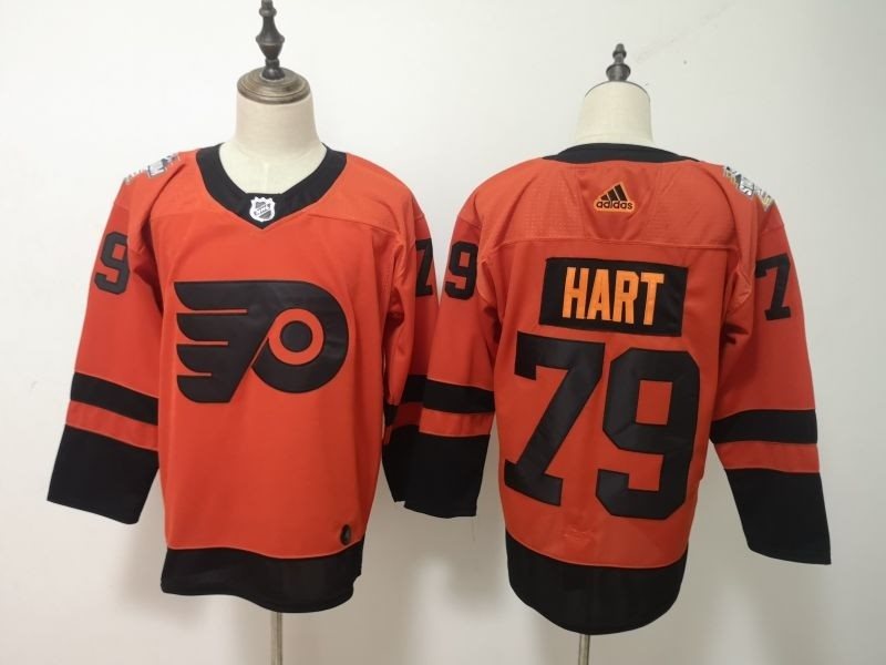NHL Flyers 79 Carter Hart 2019 Stadium Series Orange Adidas Men Jersey