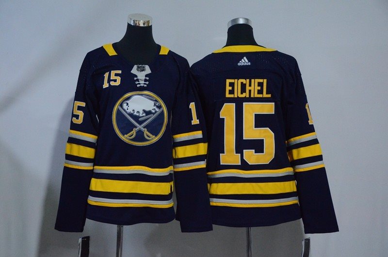 NHL Sabres 15 Jack Eichel Navy Adidas Youth Jersey