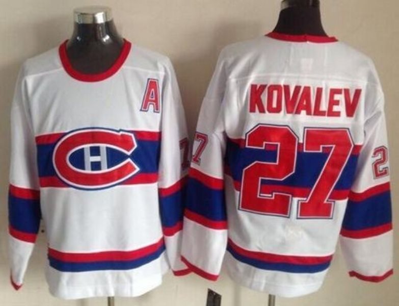 NHL Canadiens 27 Alexei Kovalev White CCM Throwback Men Jersey