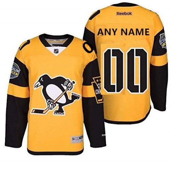 NHL Penguins Gold 2017 Stadium Series Reebok Customized Men Jersey