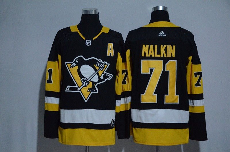 NHL Penguins 71 Evgeni Malkin Black Adidas Men Jersey